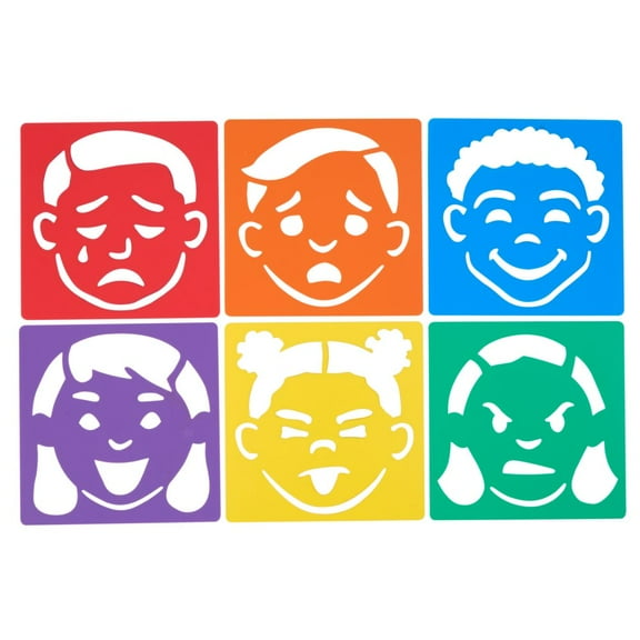 Colorations Emotional Face Stencils - Set of 6