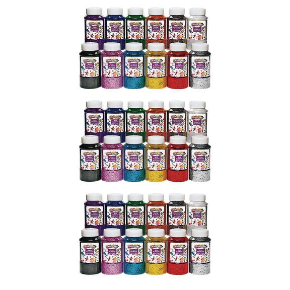Colorations Extra-Safe Plastic Glitter, 3 lbs. - Set of All 12