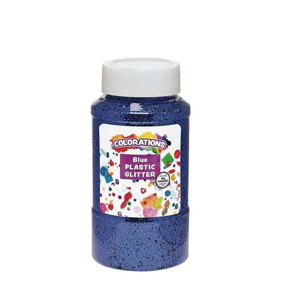 Colorations Extra-Safe Plastic Glitter, Blue - 1 lb.