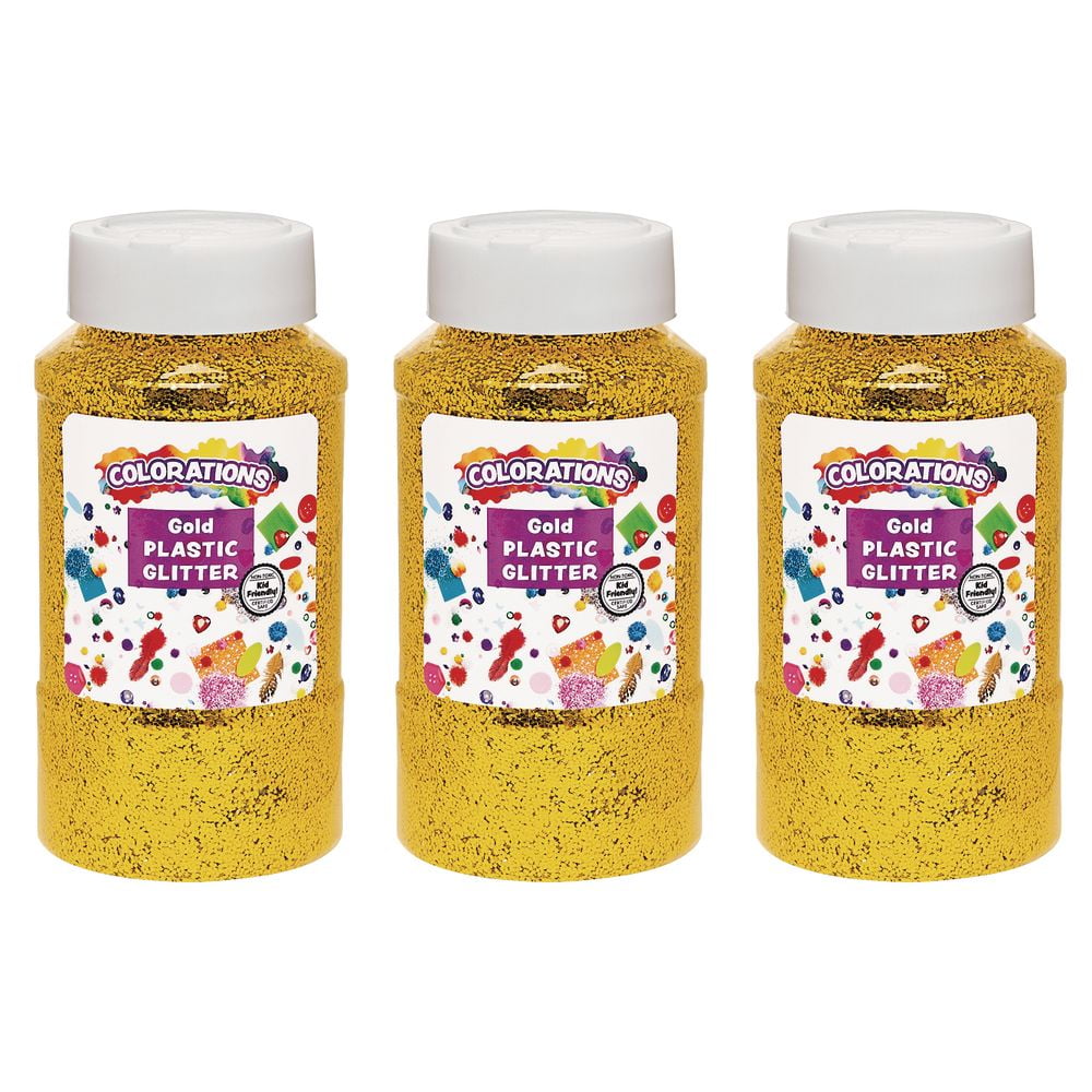 Colorations Extra-Safe Plastic Glitter, Gold - 3 lbs.
