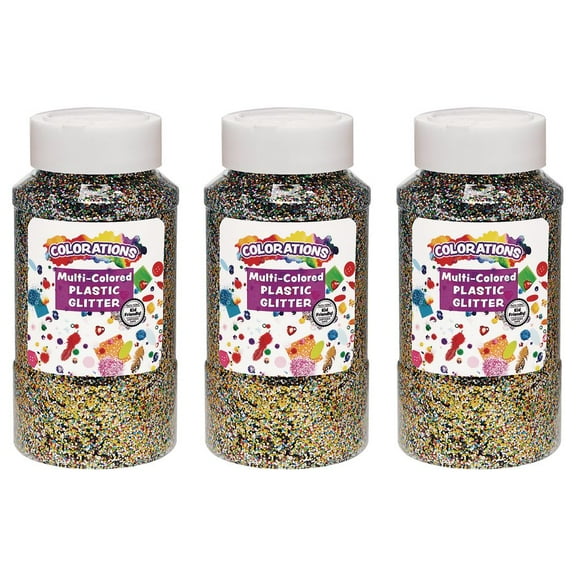 Colorations Extra-Safe Plastic Glitter, Multi - 3 lbs.