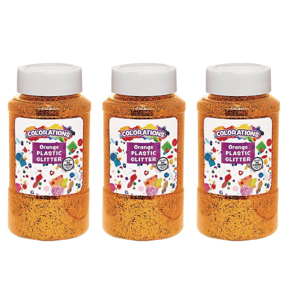 Colorations Extra-Safe Plastic Glitter, Orange - 3 lbs.