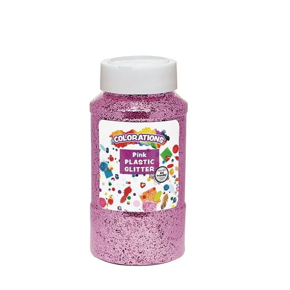 Colorations Extra-Safe Plastic Glitter, Pink - 1 lb.