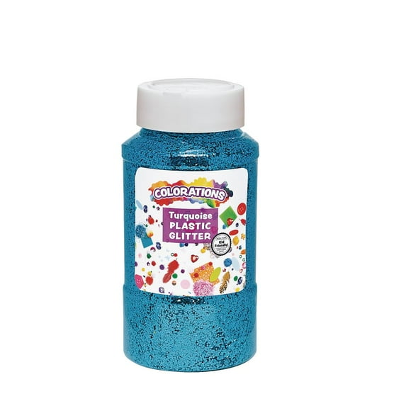 Colorations Extra-Safe Plastic Glitter, Turquoise - 1 lb.