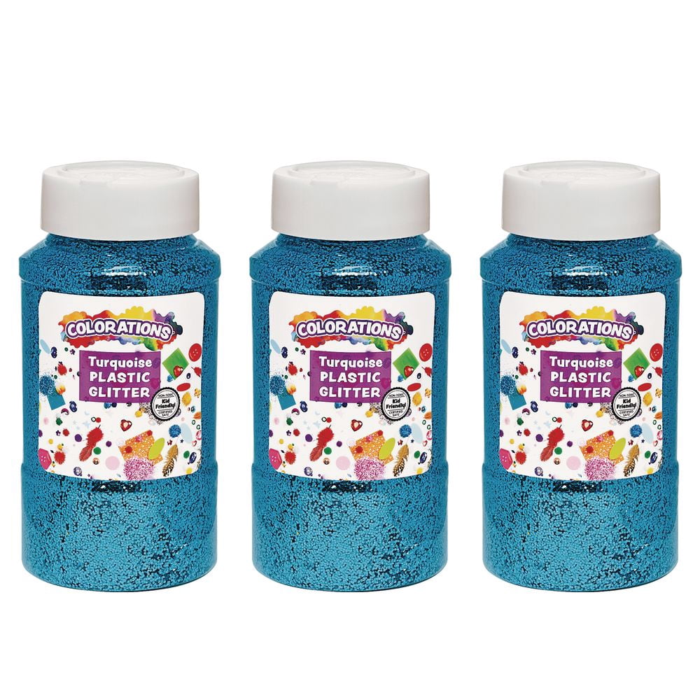 Colorations Extra-Safe Plastic Glitter, Turquoise - 3 lbs.