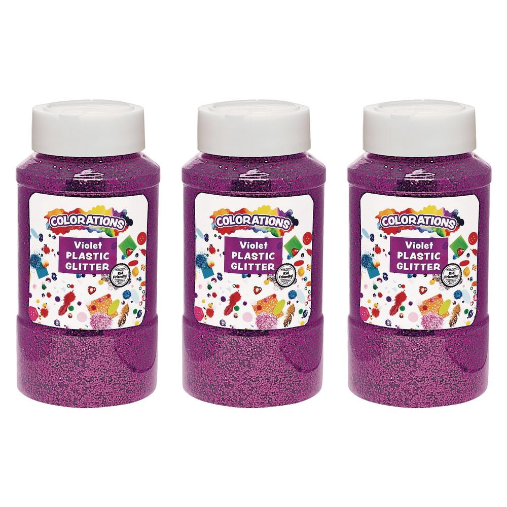 Colorations Extra-Safe Plastic Glitter, Violet - 3 lbs.