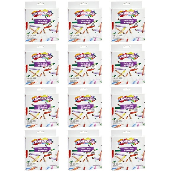 Colorations Jumbo Crayons - 16 Colors, 12 Sets
