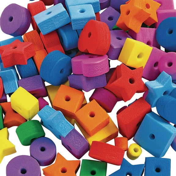 Colorations Jumbo Fun Shapes Foam Beads - 500 Pieces