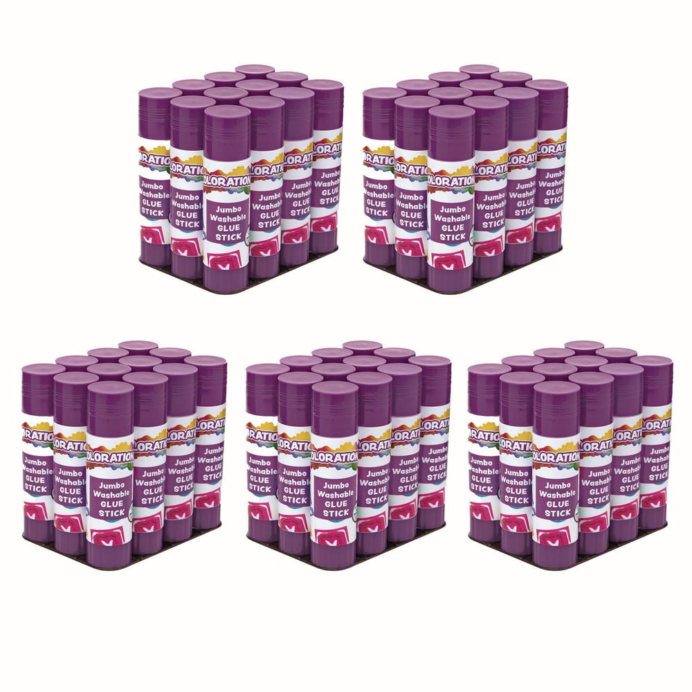 Colorations Jumbo Washable Purple Glue Sticks (1.41 oz each) - Set of ...
