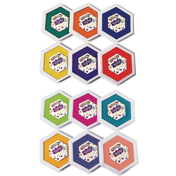 Colorations Jumbo Washable Stamp Pads Value Pack - Set of 12