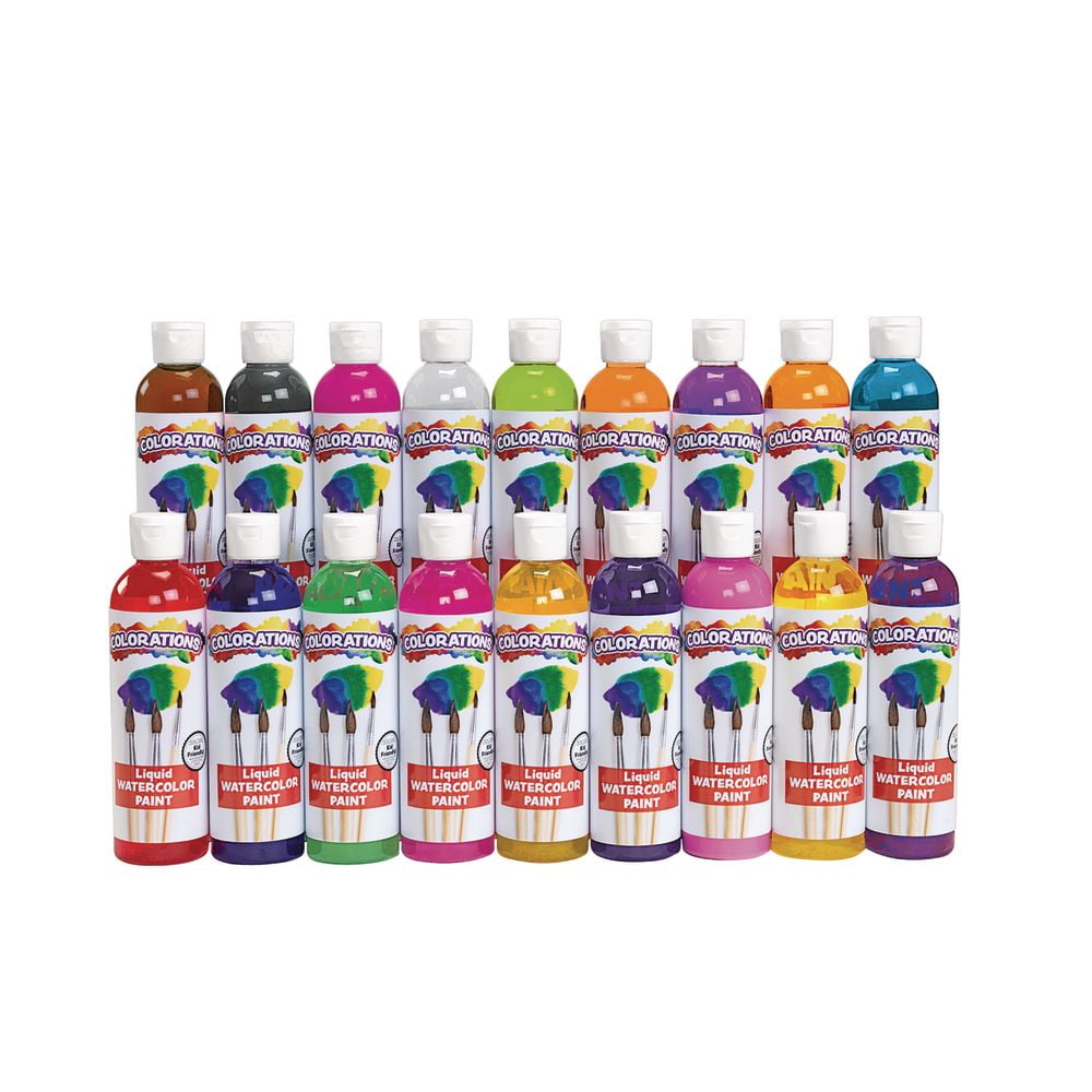 Colorations Liquid Watercolor Paints, 8 oz. Set of 18