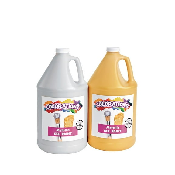Colorations Metallic Gel Paint Gallon - Set of 2, Silver & Gold