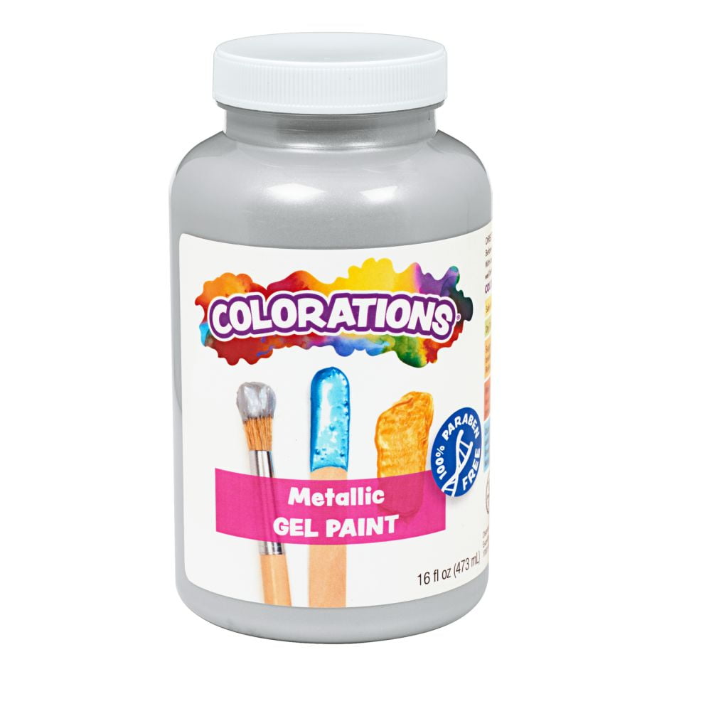 Colorations Metallic Silver Gel Paint - 16 oz.