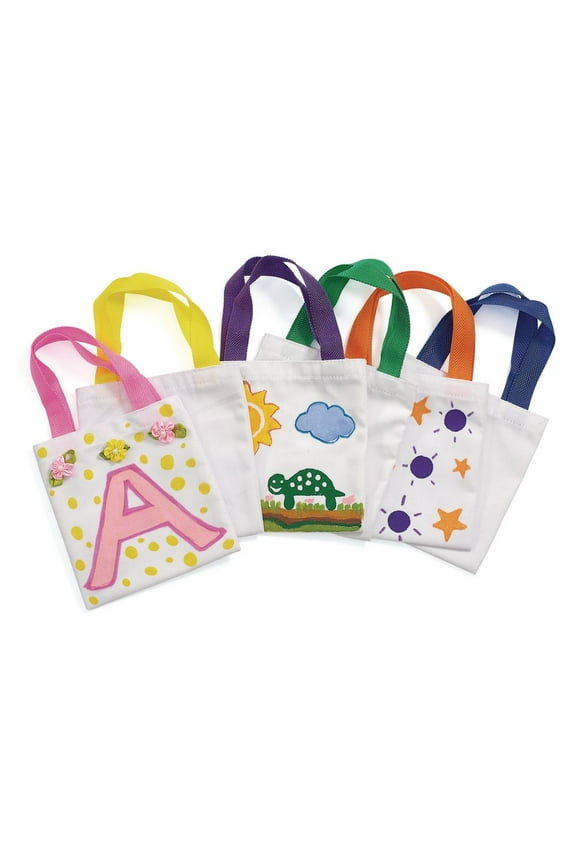 Mini Canvas Tote Bags - Set of 24
