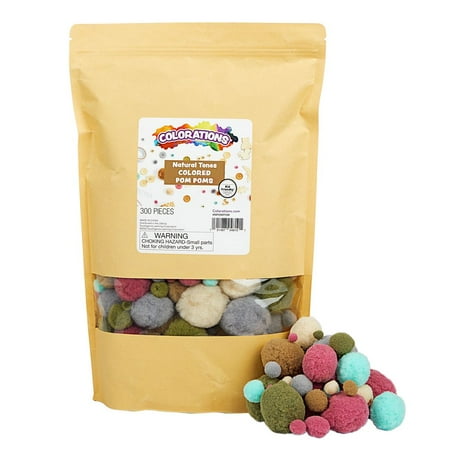 Colorations Natural Tones Color Pom Poms - 300 Pieces