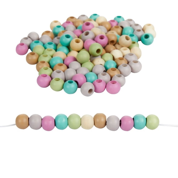 Colorations Natural Tones Colored Wooden Beads Bracelet Kit - 12 Kits