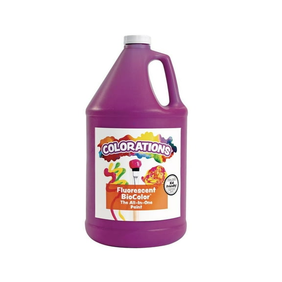 Colorations Paraben-Free Fluorescent BioColor Paint- Neon Purple, 1 Gallon