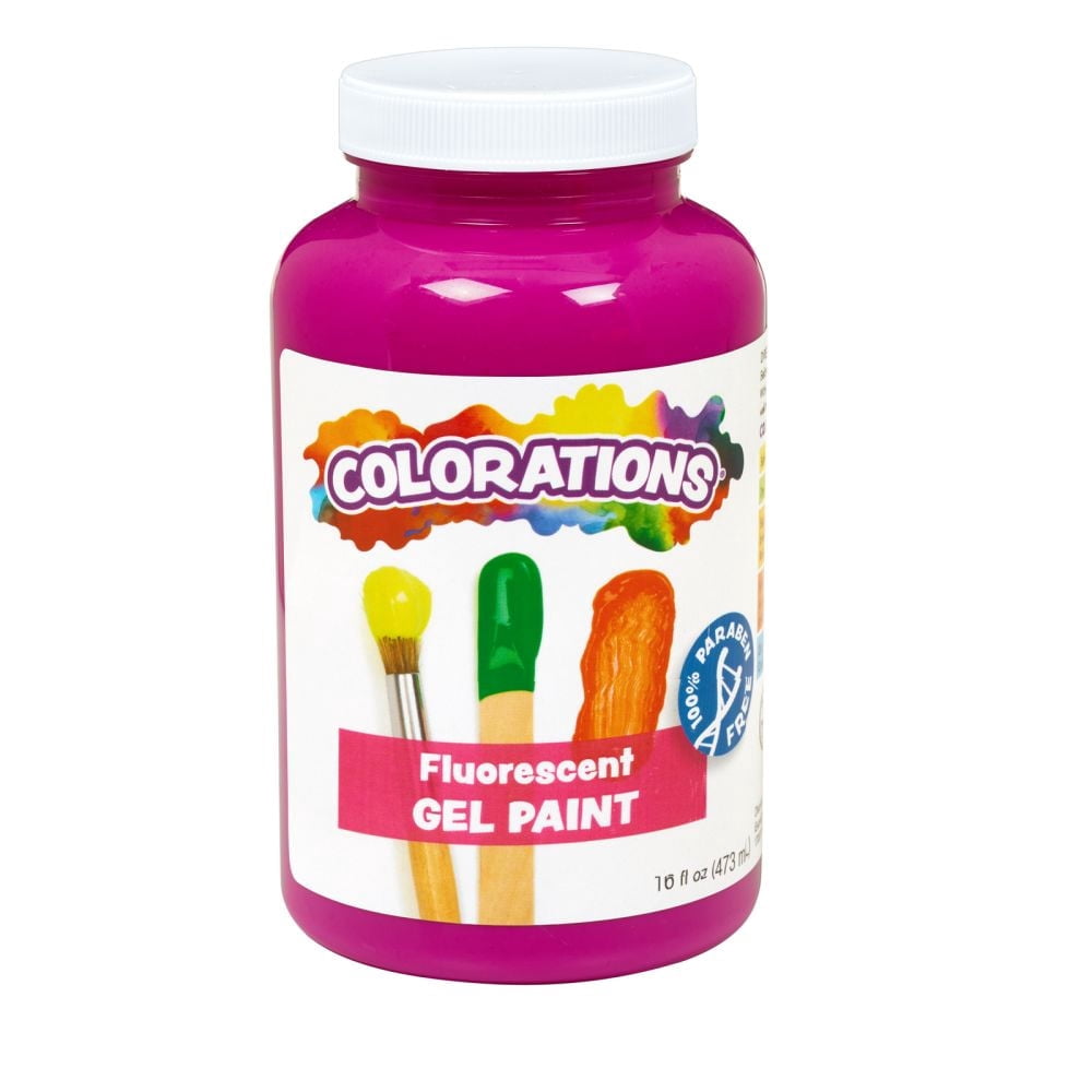 Colorations Paraben-Free Fluorescent Gel Paint, Neon Purple- 16 oz ...