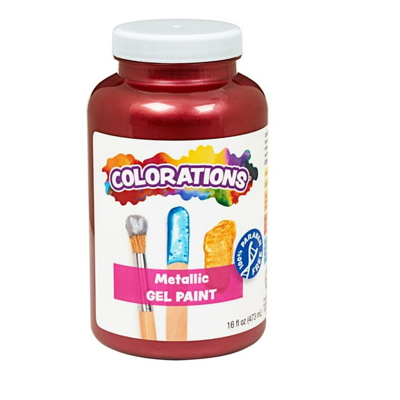 Colorations Paraben-Free Metallic Gel Paint, Russet - 16 oz.