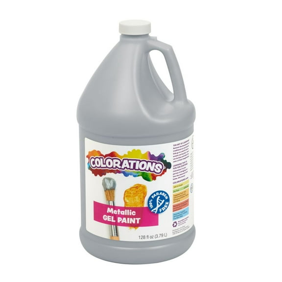 Colorations Paraben-Free Metallic Gel Paint, Silver - 1 Gallon