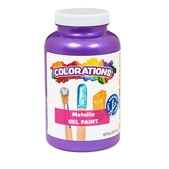 Colorations Paraben-Free Metallic Gel Paint, Violet - 16 oz.