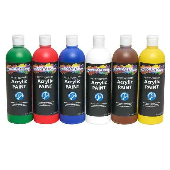 Colorations Paraben-Free Rainbow Acrylic Paint Set- 6 Colors