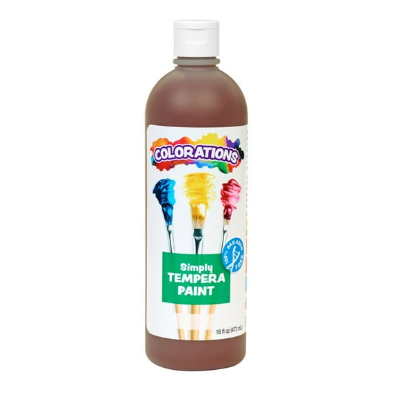 Colorations Paraben-Free Simply Tempera Paint 16 oz. - Brown