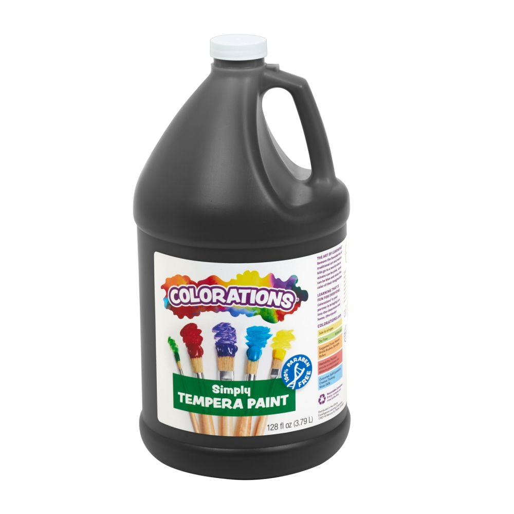 Colorations Paraben-Free Simply Tempera Paint - Black, 1 Gallon
