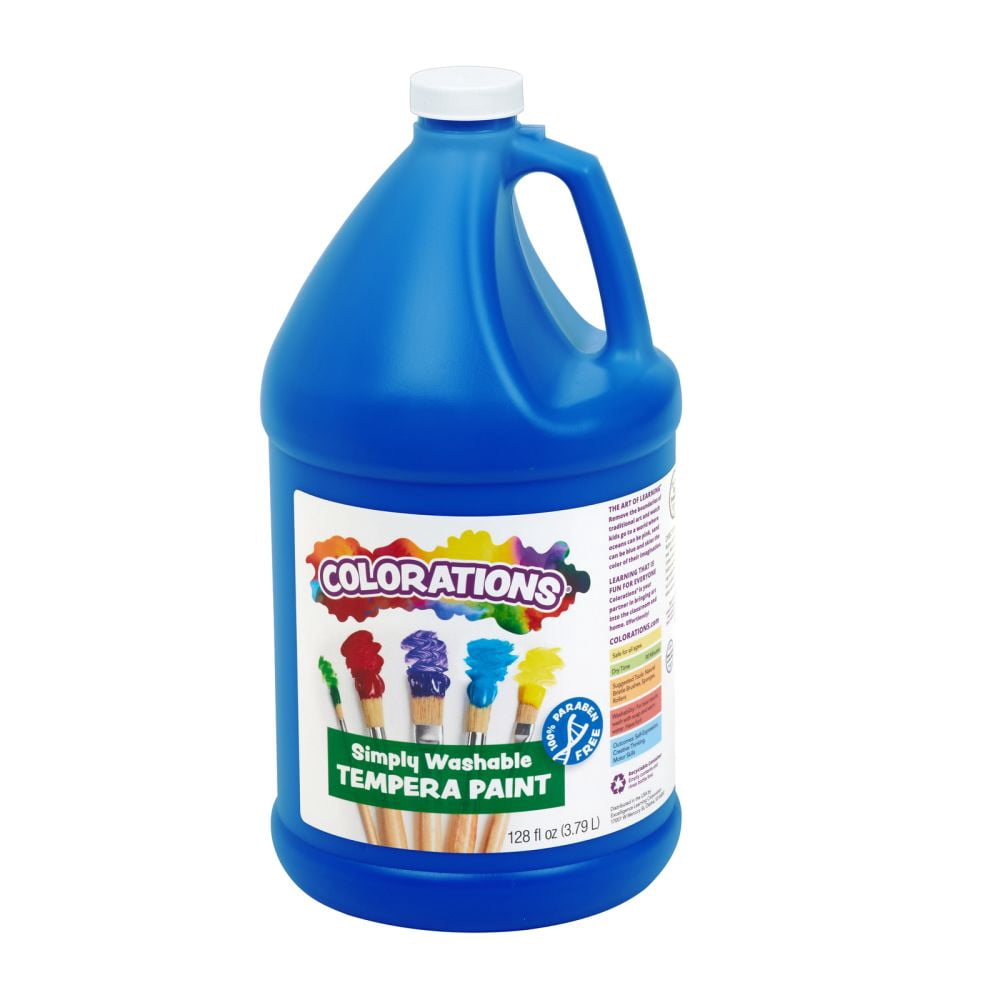 Colorations Paraben-Free Simply Washable Tempera Paint- Blue, 1 Gallon