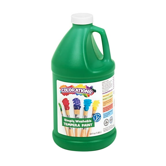 Colorations Paraben-Free Simply Washable Tempera Paint, Green- 1/2 Gallon