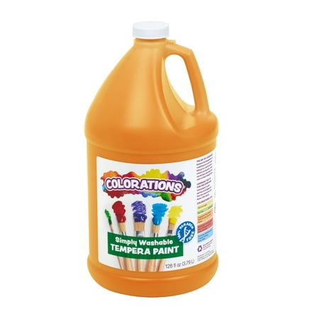 Colorations Paraben-Free Simply Washable Tempera Paint- Orange, 1 Gallon