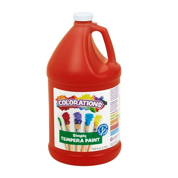 Colorations Paraben-Free Simply Washable Tempera Paint- Red, 1 Gallon