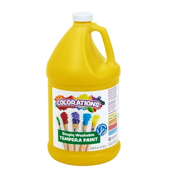 Colorations Paraben-Free Simply Washable Tempera Paint- Yellow, 1 Gallon