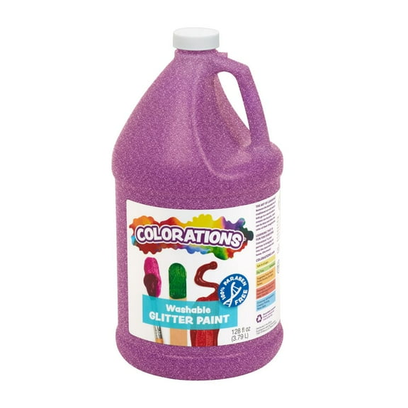 Colorations Paraben-Free Washable Glitter Paint, Purple - 1 Gallon