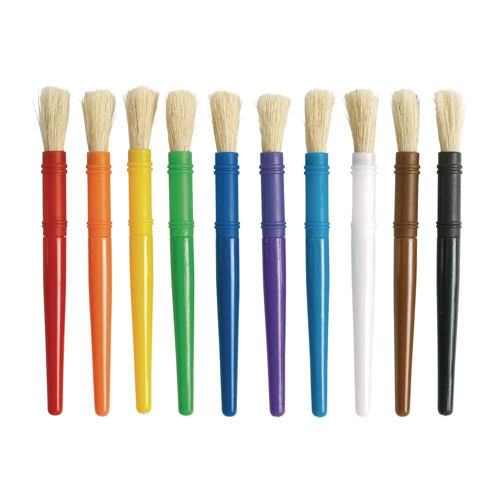 Colorations Plastic Chubby Paint Brushes - Set of 10