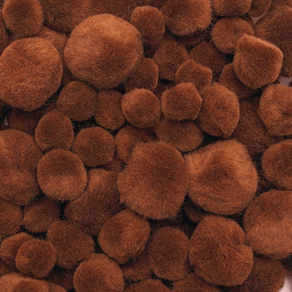 Colorations Pom-Poms, Brown - 100 Pieces - Walmart.com