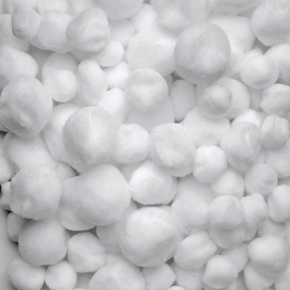 Colorations Pom-Poms, White - 100 Pieces