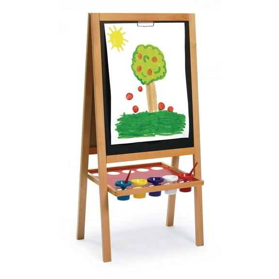 Colorations Premium Free Standing Art Easel with Magnetic Dry Erase & Chalkboard