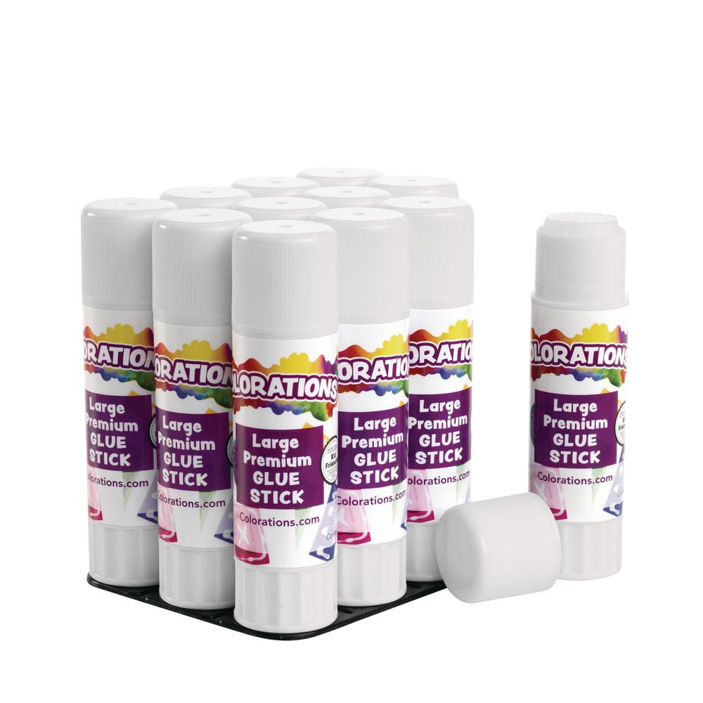 Colorations Washable Premium Purple Glue Sticks - Set of 60, 0.32 oz ea