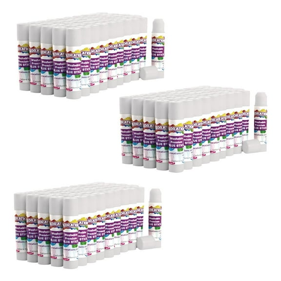 Colorations Premium White Washable Glue Sticks (0.17 oz each) - Set of 150