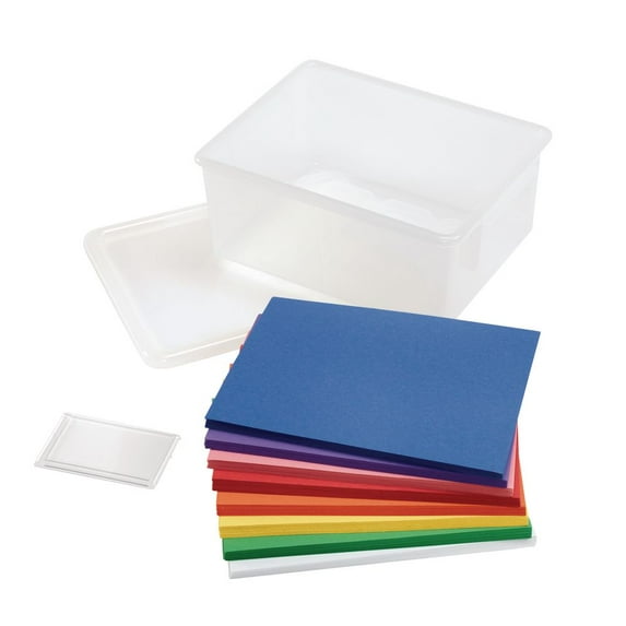 Colorations Rainbow Colors Construction Paper with Storage Bin, 8 Colors, 400 Sheets, 9" x 12"