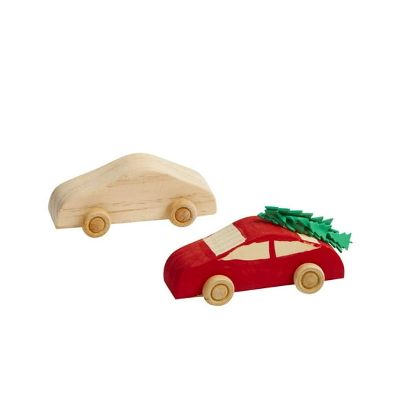 Colorations Real Rolling Wooden Cars - Set of 12