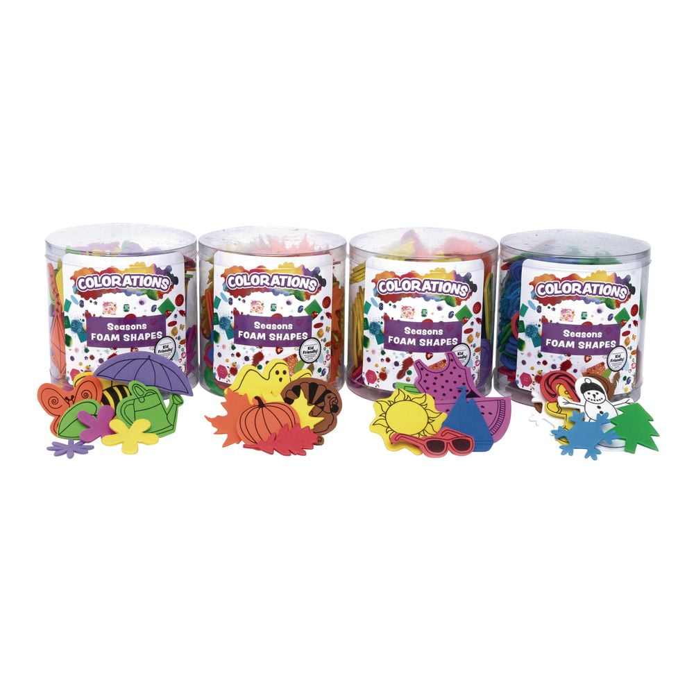 Colorful Multicolor Foam Shapes Set for Seasonal Crafts