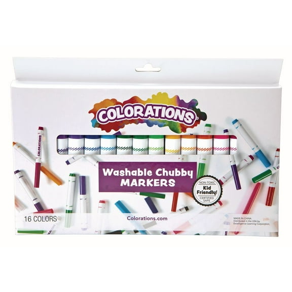Colorations Washable Chubby Markers - Set of 16