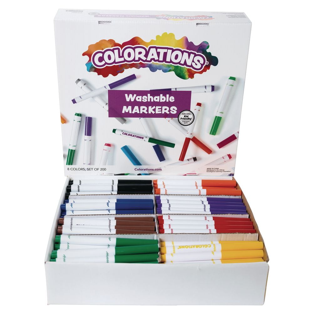 Colorations Washable Classic Markers Classroom Value Pack Set of 200