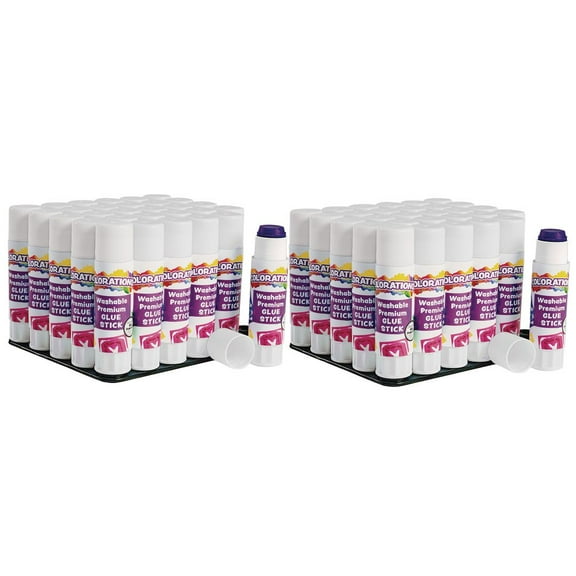 Colorations Washable Premium Purple Glue Sticks - Set of 60, 0.32 oz ea