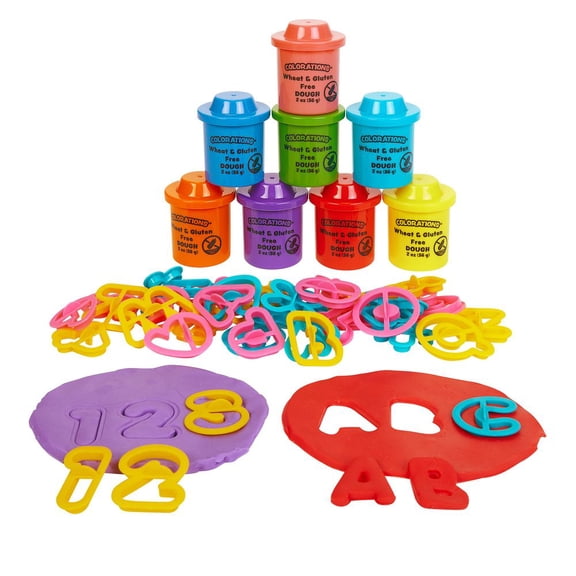 Colorations Wheat & Gluten Free Classic Dough W/ Alphabet and Number Cutting Set