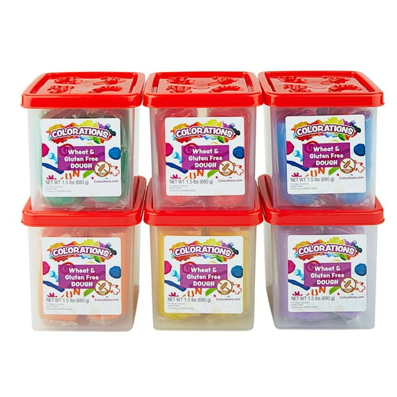 Colorations Wheat & Gluten Free Dough - 6 Classic Colors, 2 of each, 1.5 lb.