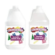 Colorations White & Clear Liquid Glue, 1 Gallon of Each