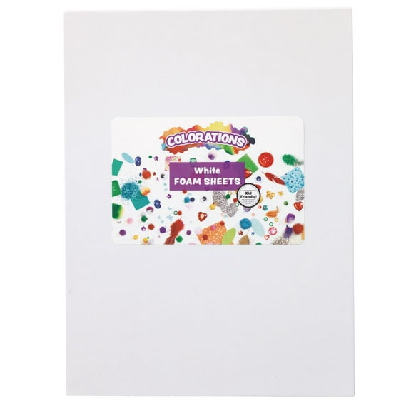 Colorations White Color Foam Sheets - 10 Pack